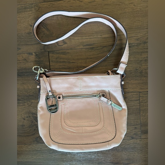 Tignanello Handbags - Tignanello Blush Pink Leather Crossbody Bag with Silver Hardware
